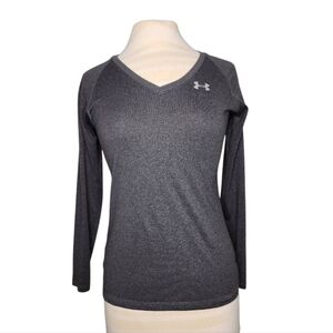 Under Armour HeatGear Semi- Fitted Grey Long Sleeve Shirt Women's Size XS